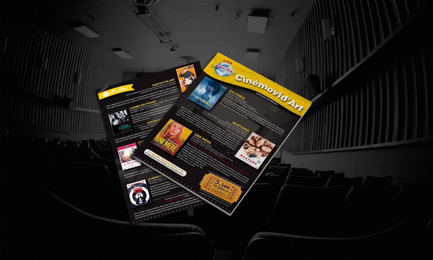 Création brochure par graphiste freelance cinema Cholet